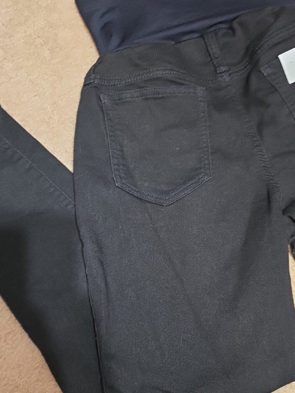 a:glow Black Skinny Jeans with Navy Pull-On Waistband - Picture 4 of 8